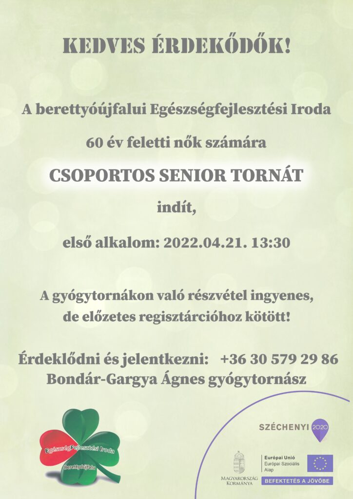 Csoportos senior torna plakátja